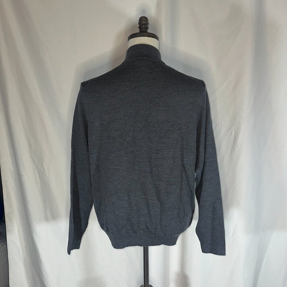 Turtleson - 100% Extra Fine Merino Wool Cardigan Sweater Blue Button Up Medium - Picture 4 of 14